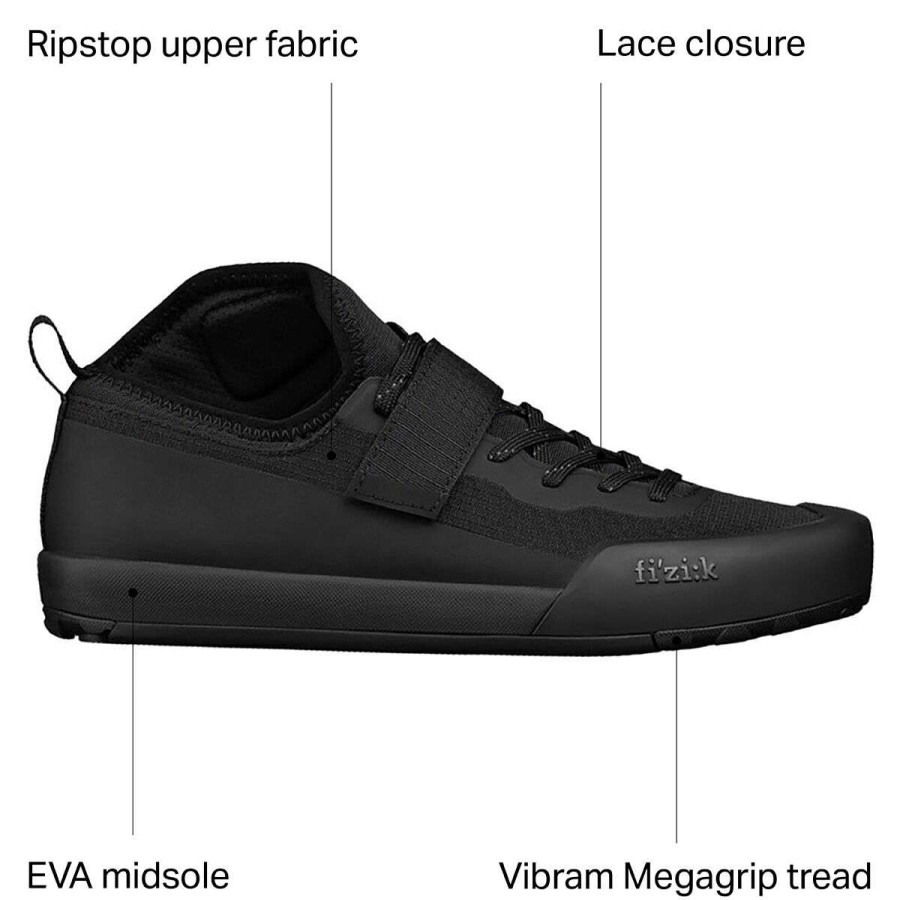 Mountain Bike Shoes * | Cheap Fi'Zi:K Mountain Bike Shoes Gravita Tensor Flat Cycling Shoe Men'S Black/Black