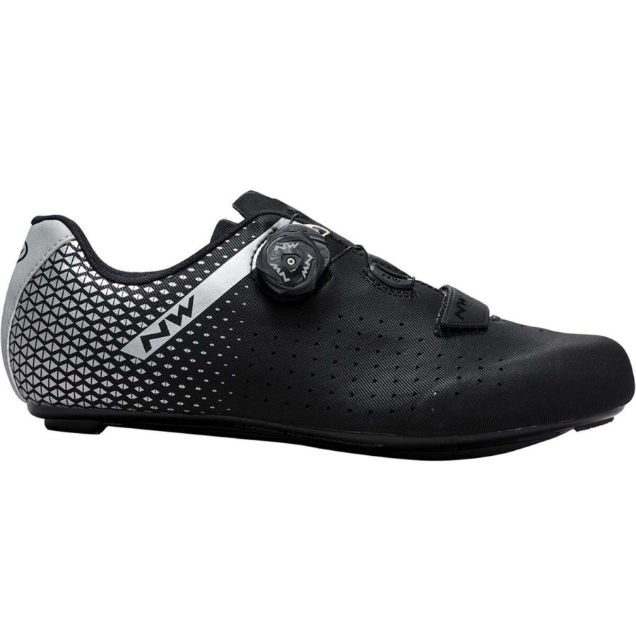 Road Bike Shoes * | Outlet Northwave Road Bike Shoes Core Plus 2 Cycling Shoe Men'S Black/Silver