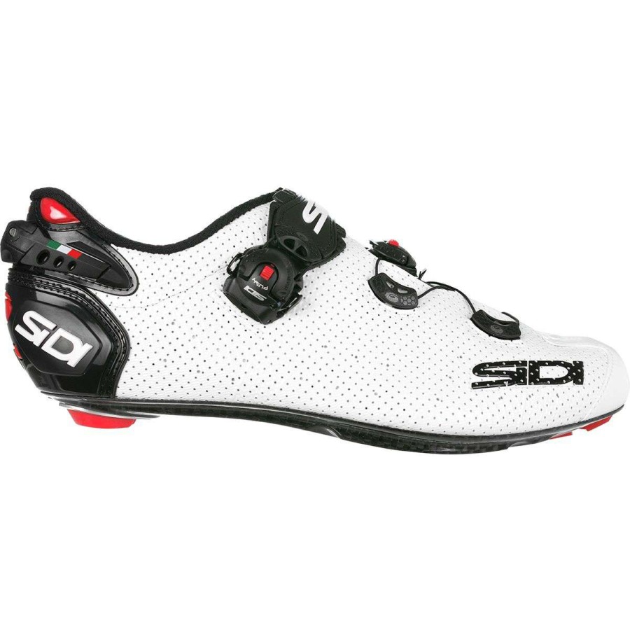 Road Bike Shoes * | New Sidi Road Bike Shoes Wire 2 Air Vent Carbon Cycling Shoe Men'S White/Black