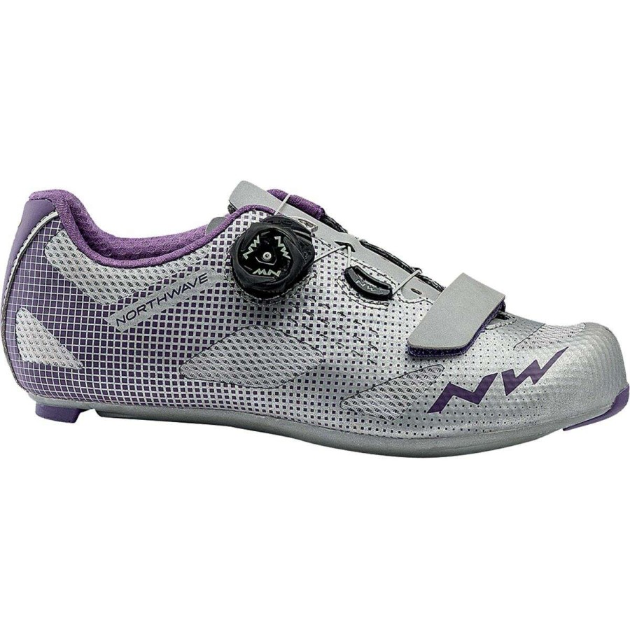 Road Bike Shoes * | Deals Northwave Road Bike Shoes Storm Cycling Shoe Women'S Silver