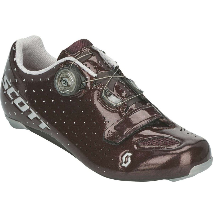 Road Bike Shoes * | Best Sale Scott Road Bike Shoes Road Vertec Boa Shoe Women'S Matte Cassis Red/Silver