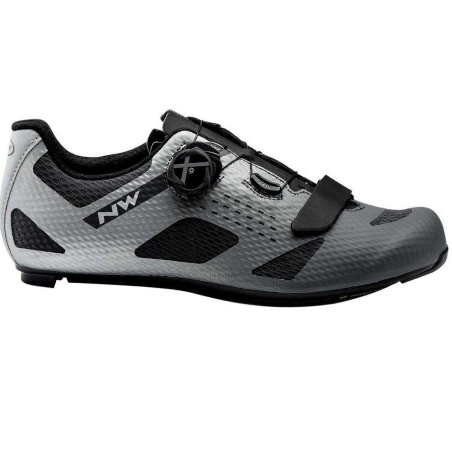 Road Bike Shoes * | Outlet Northwave Road Bike Shoes Storm Carbon Cycling Shoe Men'S Anthra/Silver Reflective