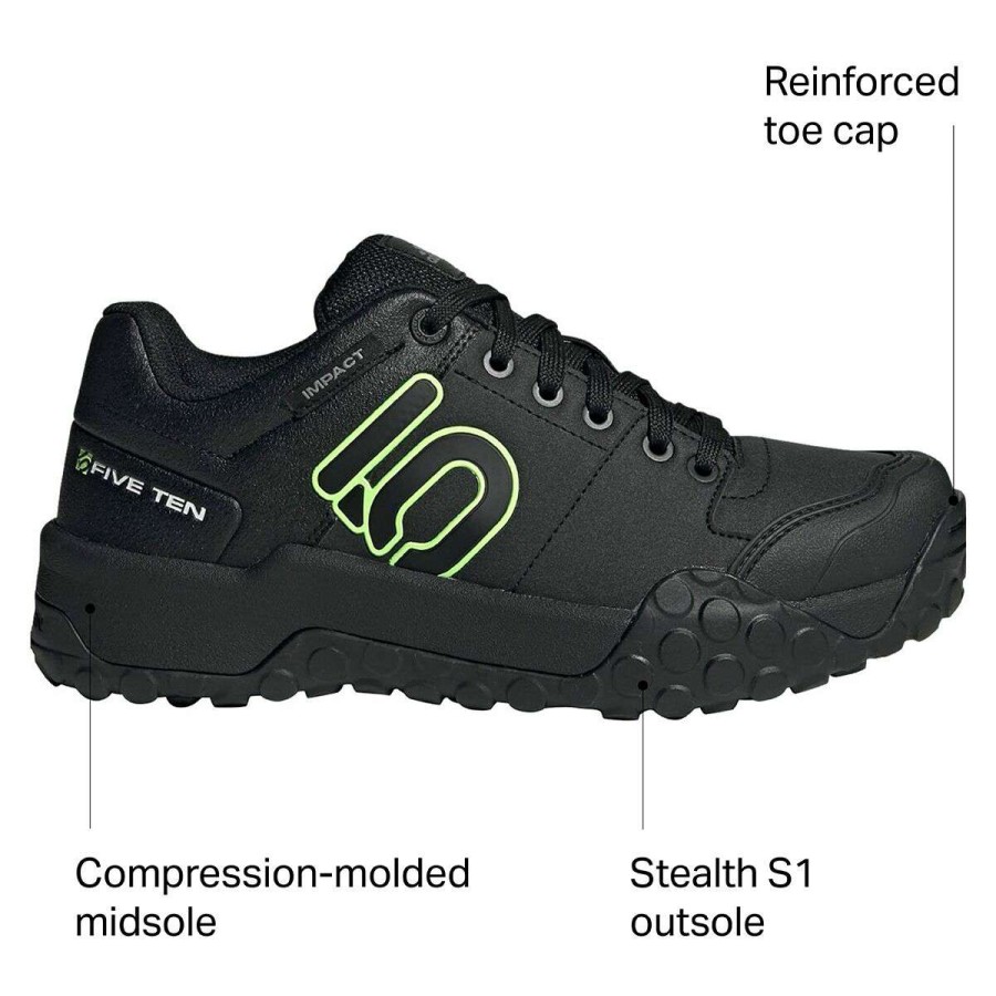 Flat Pedal Shoes * | Best Sale Five Ten Flat Pedal Shoes Impact Sam Hill Cycling Shoe Men'S Core Black/Signal Green/Grey Three