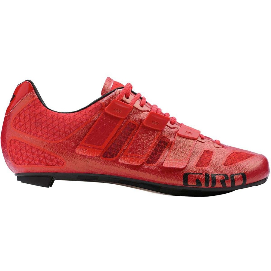 Road Bike Shoes * | Cheapest Giro Road Bike Shoes Prolight Techlace Cycling Shoe Men'S Bright Red