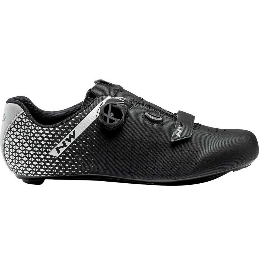 Road Bike Shoes * | Buy Northwave Road Bike Shoes Core Plus 2 Wide Cycling Shoe Men'S Black/Silver