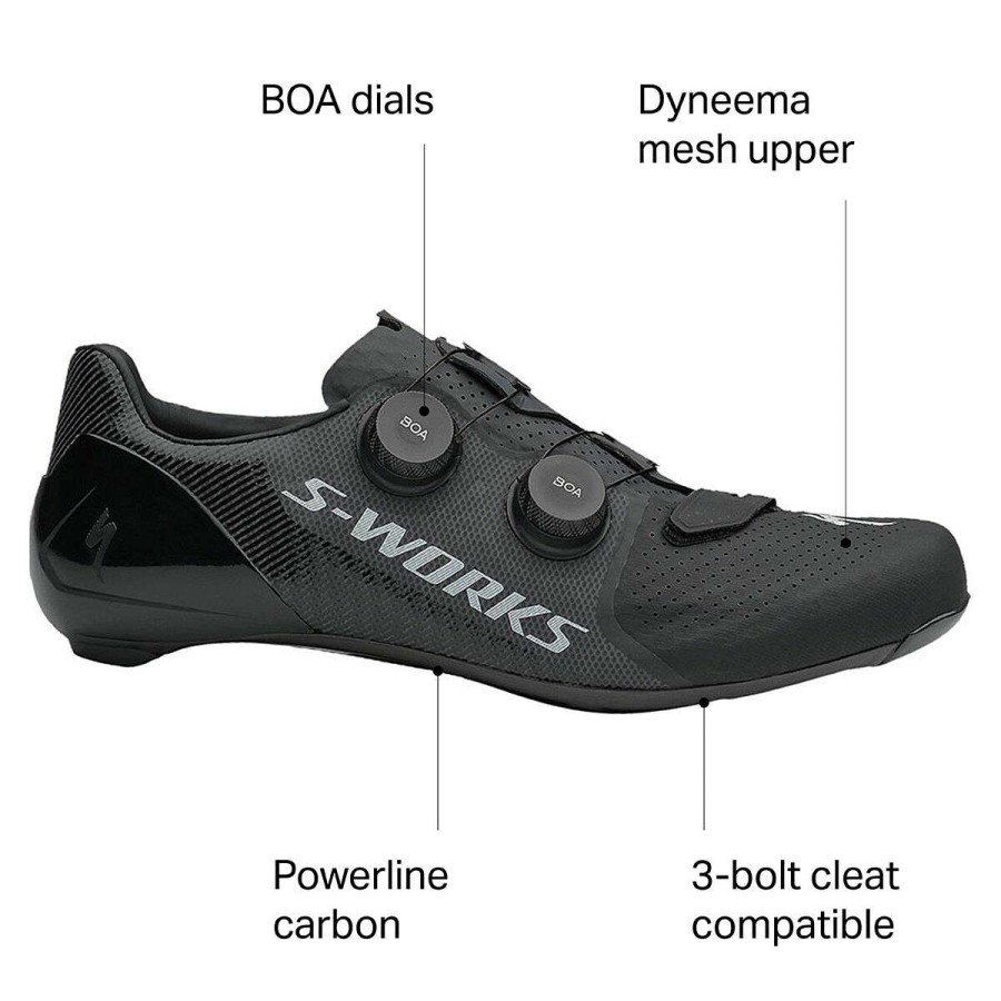 Road Bike Shoes * | Deals Specialized Road Bike Shoes S Works 7 Wide Cycling Shoe Black