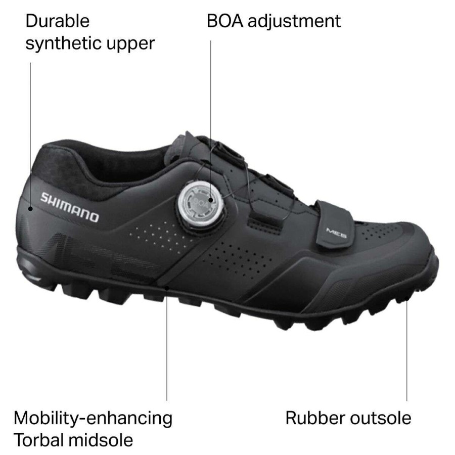 Mountain Bike Shoes * | Flash Sale Shimano Mountain Bike Shoes Sh Me5 Cycling Shoe Men'S Black