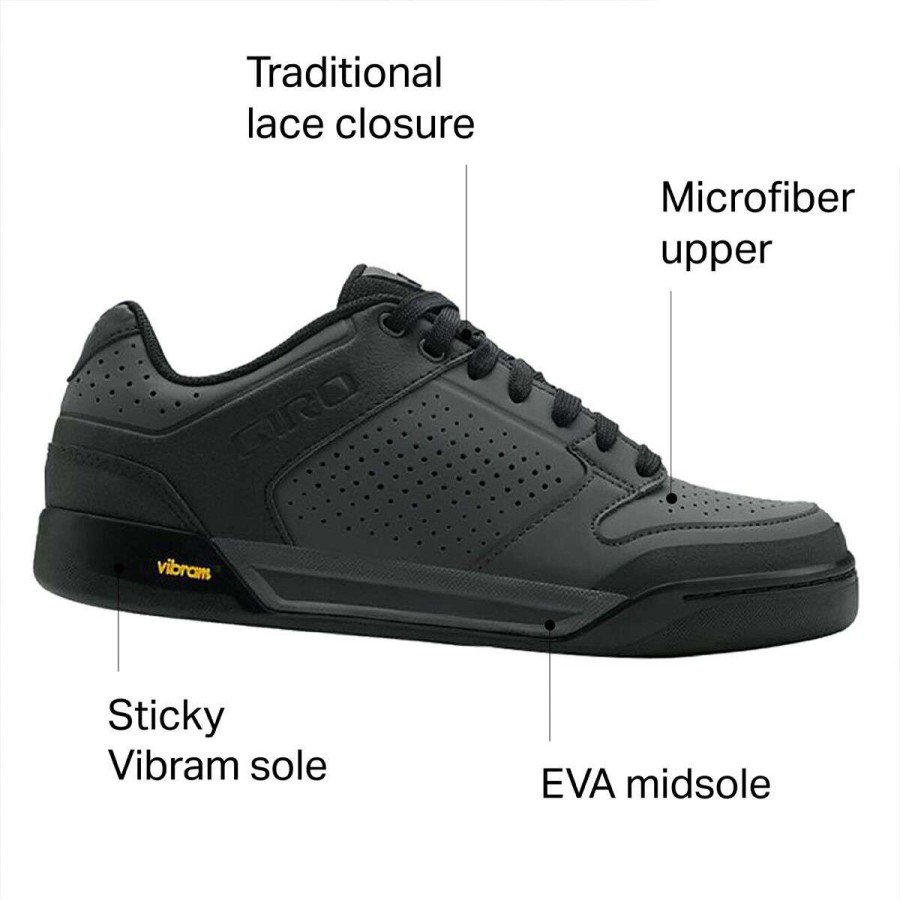 Flat Pedal Shoes * | Outlet Giro Flat Pedal Shoes Riddance Cycling Shoe Men'S Dark Shadow/Black