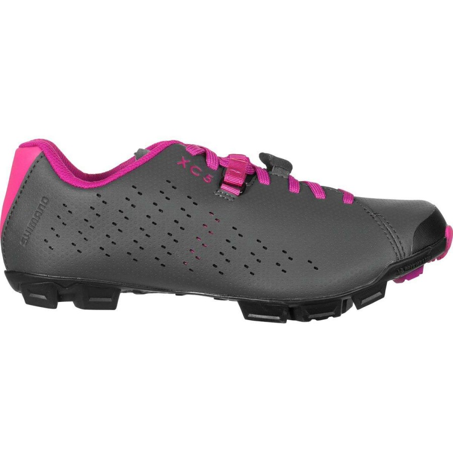 Mountain Bike Shoes * | Hot Sale Shimano Mountain Bike Shoes Sh Xc5 Cycling Shoe Women'S Grey/Magenta