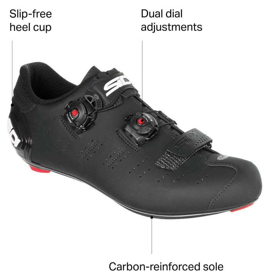 Road Bike Shoes * | Promo Sidi Road Bike Shoes Ergo 5 Mega Cycling Shoe Men'S Matte Black