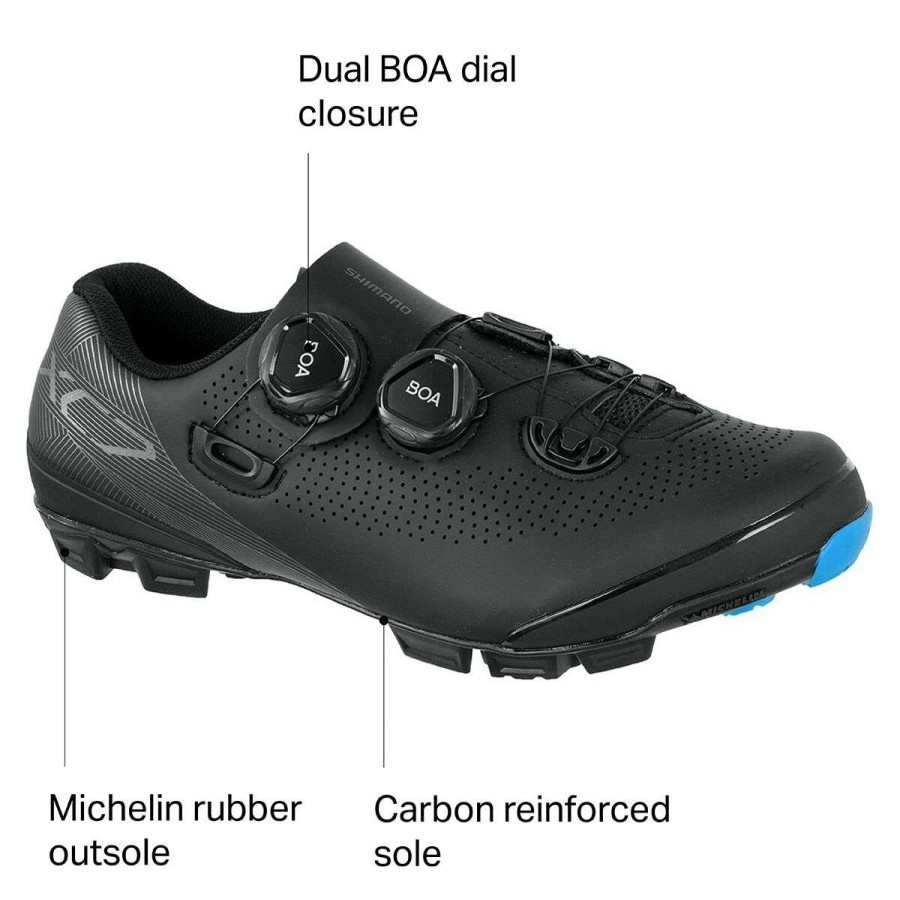 Mountain Bike Shoes * | Discount Shimano Mountain Bike Shoes Sh Xc7 Wide Cycling Shoe Men'S Black