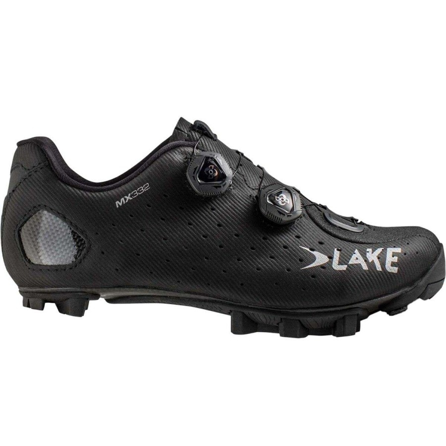 Mountain Bike Shoes * | Top 10 Lake Mountain Bike Shoes Mx332 Extra Wide Mountain Bike Shoe Men'S Black/Silver