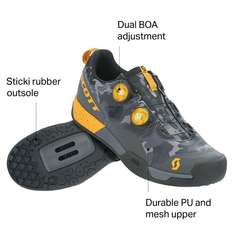 Mountain Bike Shoes * | Best Deal Scott Mountain Bike Shoes Mtb Ar Boa Clip Cycling Shoe Men'S Dark Grey/Tuned Orange