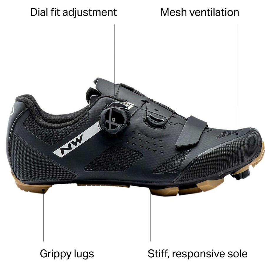 Mountain Bike Shoes * | Top 10 Northwave Mountain Bike Shoes Razer Mountain Bike Shoe Men'S Black/Honey