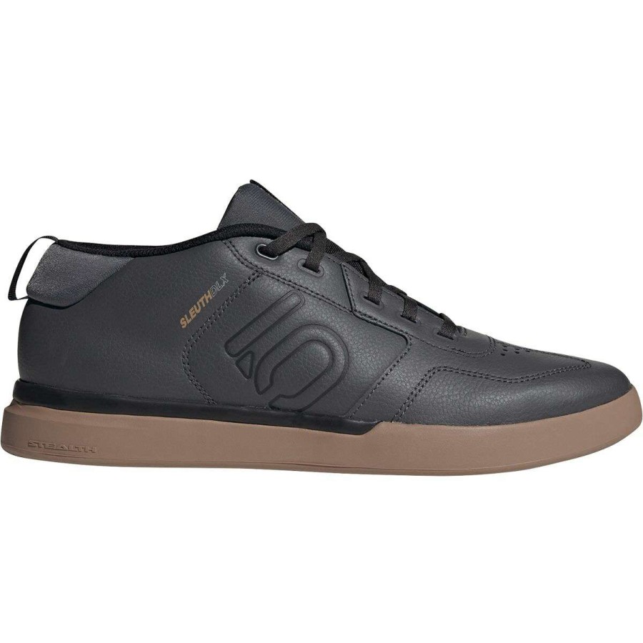 Flat Pedal Shoes * | New Five Ten Flat Pedal Shoes Sleuth Dlx Mid Cycling Shoe Men'S Grey Six/Core Black/Gum M2